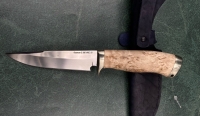 Нож Жерех сталь S390 рукоять карельская береза мельхиор (распродажа)