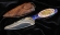 Авторский нож «Дилонг» из ламинированного дамаска, рукоять титан, стабилизированный зуб мамонта и янтарь