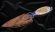 Авторский нож "Дилонг" из ламинированного дамаска, рукоять титан, стабилизированный зуб мамонта и янтарь 