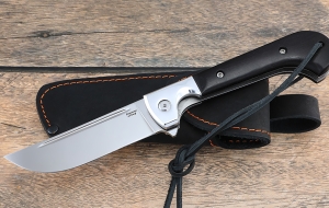 Нож Складной на подшипнике Пчак сталь Х12МФ, накладки черный граб