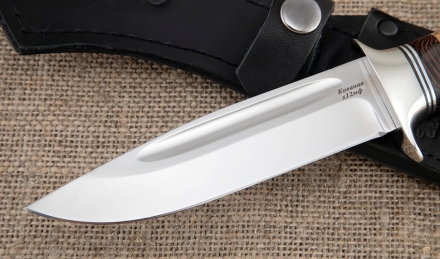 Нож Лидер сталь кованая х12мф, рукоять береста (NEW) Нож Лидер сталь кованая х12мф, рукоять береста (NEW)