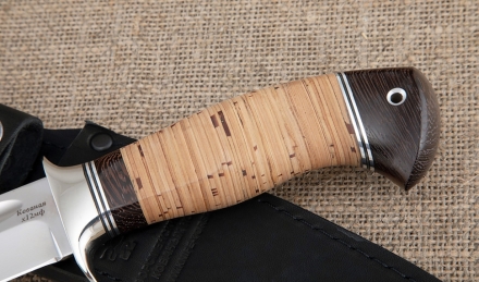 Нож Лидер сталь кованая х12мф, рукоять береста (NEW) Нож Лидер сталь кованая х12мф, рукоять береста (NEW)