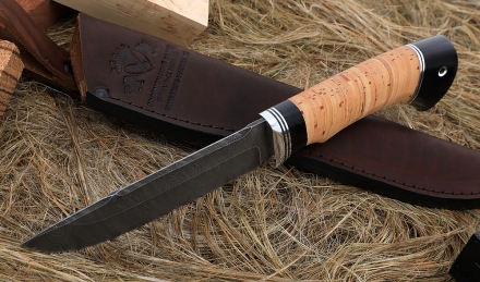 Нож Барракуда сталь дамаск, рукоять береста Нож Барракуда сталь дамаск, рукоять береста
