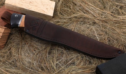 Нож Барракуда сталь дамаск, рукоять береста Нож Барракуда сталь дамаск, рукоять береста
