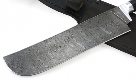 Нож Узбекский большой сталь дамаск, рукоять венге черный граб