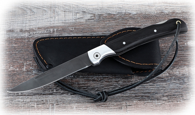 Нож Мексиканец, складной, сталь Х12МФ, рукоять накладки черный граб 