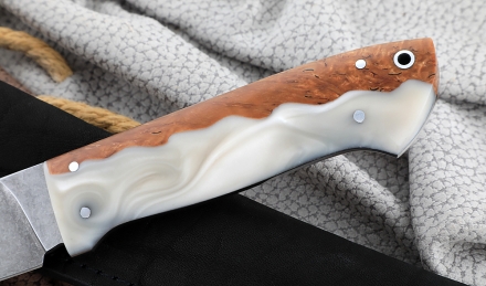 Нож Крот-2 сталь К340 цельнометаллический, рукоять карельская береза акрил Нож Крот-2 сталь К340 цельнометаллический, рукоять карельская береза акрил