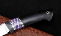 Нож Странник-2 М390 рукоять зуб мамонта стабилизированный фиолетовый черный граб - Нож Странник-2 М390 рукоять зуб мамонта стабилизированный фиолетовый черный граб