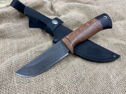 Нож Карась сталь х12мф, рукоять бубинга - черный граб (распродажа)