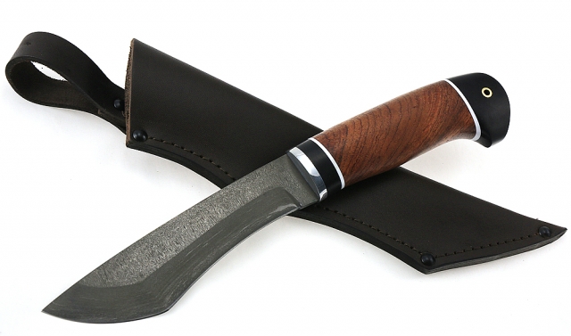 Нож Каратель сталь Х12МФ, рукоять бубинга-черный граб 