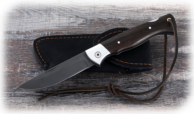 Нож Лиса, складной, сталь Х12МФ, рукоять накладки венге 