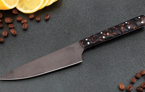 Кухонный нож Шеф №6 сталь Х12МФ, рукоять акрил коричневый