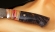 Нож Гриф сталь дамаск нержавеющий рукоять карельская береза пин кость мамонта мокуме-гане на подставке