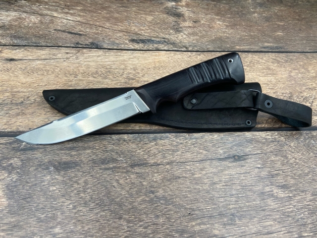 Нож Барракуда сталь 95х18, черный граб резная (распродажа)  