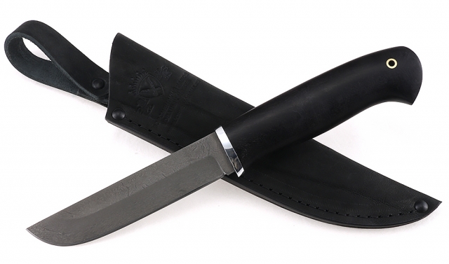 Нож Тунец сталь Х12МФ, рукоять черный граб 