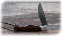 Нож Лиса, складной, сталь Х12МФ, рукоять накладки коричневый граб - Нож Лиса, складной, сталь Х12МФ, рукоять накладки коричневый граб
