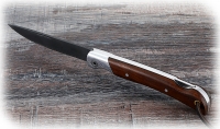Нож Мексиканец, складной, сталь Х12МФ, рукоять накладки коричневый граб - Нож Мексиканец, складной, сталь Х12МФ, рукоять накладки коричневый граб