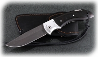 Нож Беркут, складной, сталь Х12МФ, рукоять накладки акрил черный с дюралью - Нож Беркут, складной, сталь Х12МФ, рукоять накладки акрил черный с дюралью