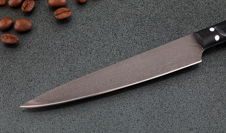 Кухонный нож Шеф №7 сталь Х12МФ, рукоять черный акрил Кухонный нож Шеф №7 сталь Х12МФ, рукоять черный акрил