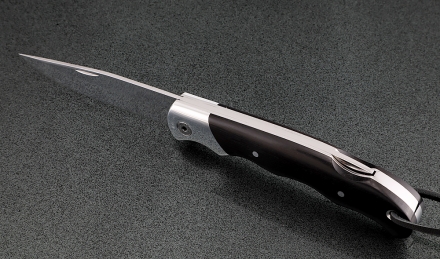 Нож складной Белка 95х18 черный граб дюраль