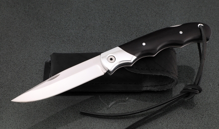 Нож складной Белка 95х18 черный граб дюраль