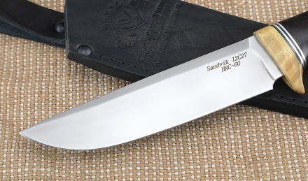 Нож Барракуда-3 сталь Sandvik 12C27 рукоять черный граб