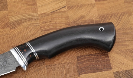 Нож Филейка большая сталь дамаск рукоять акрил коричневый и черный граб  Нож Филейка большая сталь дамаск рукоять акрил коричневый и черный граб