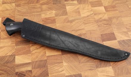 Нож Филейка большая сталь дамаск рукоять акрил коричневый и черный граб  Нож Филейка большая сталь дамаск рукоять акрил коричневый и черный граб