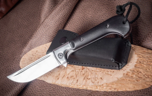 Нож Складной на подшипнике Пчак сталь S390, накладки черный граб