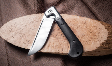Нож Складной на подшипнике Пчак сталь S390, накладки черный граб