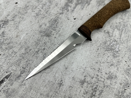 Нож плавающий "Нырок" для рыбалки нетонущий сталь 95х18 рукоять пробка