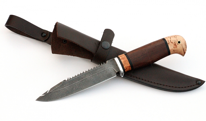 Нож Рыболов-3 сталь ХВ-5, рукоять венге-карельская береза