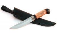 Нож Охотник сталь ELMAX , рукоять карельская береза-черный граб,мельхиор - IMG_5772.jpg