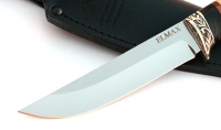 Нож Охотник сталь ELMAX , рукоять карельская береза-черный граб,мельхиор - IMG_5773.jpg