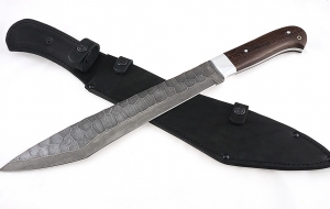 Нож Мачете №4 сталь дамаск полный камень, рукоять венге