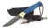 Нож складной Лиса, сталь булат, рукоять накладки карельская береза стабилизированная синяя