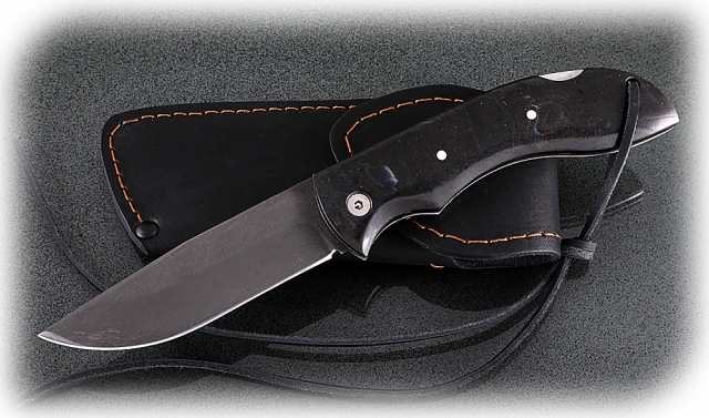 Нож Беркут, складной, сталь Х12МФ, рукоять накладки акрил черный 
