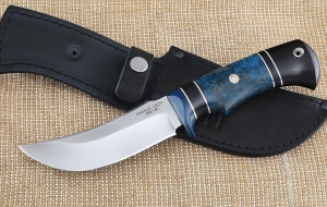 Нож Бобр сталь Sandvik 12C27, рукоять G10, карельская береза и черный граб