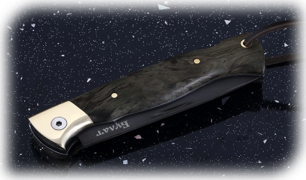 Нож складной Лиса, сталь булат, рукоять накладки карельская береза стабилизированная коричневая Нож складной Лиса, сталь булат, рукоять накладки карельская береза стабилизированная коричневая