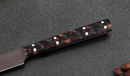 Кухонный нож Шеф №7 сталь Х12МФ, рукоять акрил коричневый Кухонный нож Шеф №7 сталь Х12МФ, рукоять акрил коричневый