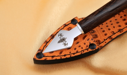 Нож для просфоры № 3 (Копие) малый, сталь 95Х18, рукоять венге с гравировкой Нож для просфоры № 3 (Копие) малый, сталь 95Х18, рукоять венге с гравировкой