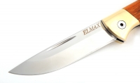 Нож Лиса, складной, сталь Elmax, рукоять накладки карельская береза стабилизированная янтарь - Нож Лиса, складной, сталь Elmax, рукоять накладки карельская береза стабилизированная янтарь