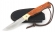 Нож складной Лиса, сталь Elmax, рукоять накладки карельская береза стабилизированная янтарь
