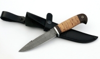 Нож Рыболов-1 сталь дамаск, рукоять береста - _MG_2992mg.jpg