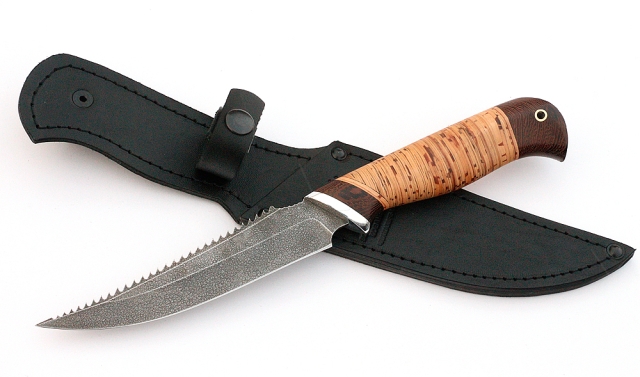 Нож Рыболов-5 сталь ХВ-5, рукоять береста 
