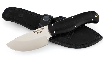 Нож Шкуросъемный-2, сталь S390, цельнометаллический, рукоять черный граб