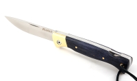 Нож Лиса, складной, сталь Elmax, рукоять накладки карельская береза стабилизированная фиолетовая - Нож Лиса, складной, сталь Elmax, рукоять накладки карельская береза стабилизированная фиолетовая