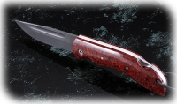 Нож Беркут, складной, сталь Х12МФ, рукоять накладки акрил красный - Нож Беркут, складной, сталь Х12МФ, рукоять накладки акрил красный