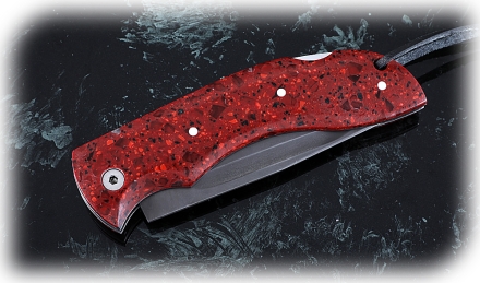 Нож складной Беркут, сталь Х12МФ, рукоять накладки акрил красный