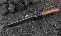 Нож Гриф S390 рукоять карбон зуб мамонта стабилизированный фиолетовый палисандр - Нож Гриф S390 рукоять карбон зуб мамонта стабилизированный фиолетовый палисандр